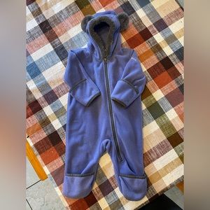 Light purple Columbia fleece baby bear bunting